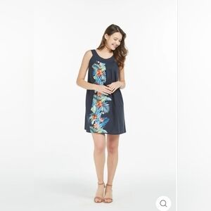 Hawaii Hangover Women Round Neck Orchid Paradise Navy Sun/Swim/Shift Dress